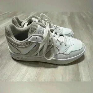 Adidas Hoops 3.0 Low White Leather Shoes Womens Size 6.5 Low Top Sneakers